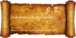 Jakobovics Kristóf névjegykártya