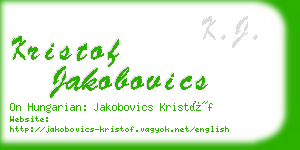 kristof jakobovics business card